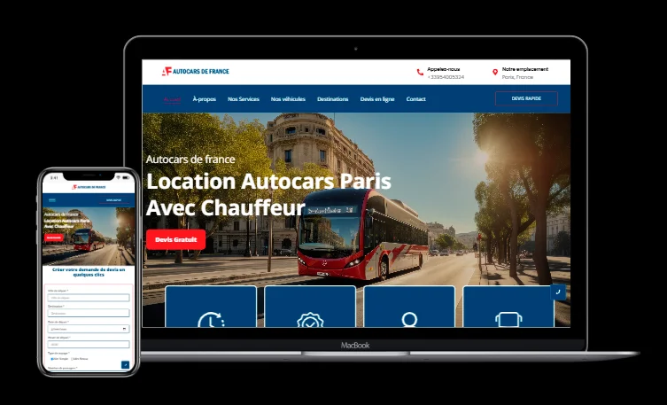 Chauffeur and group travel site built with limousine service website structure standards