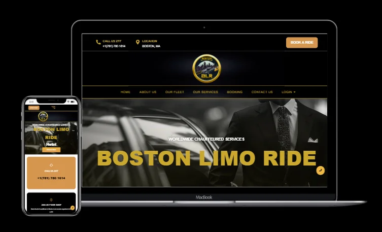 Limousine service website for Boston Limo Ride focused on search visibility