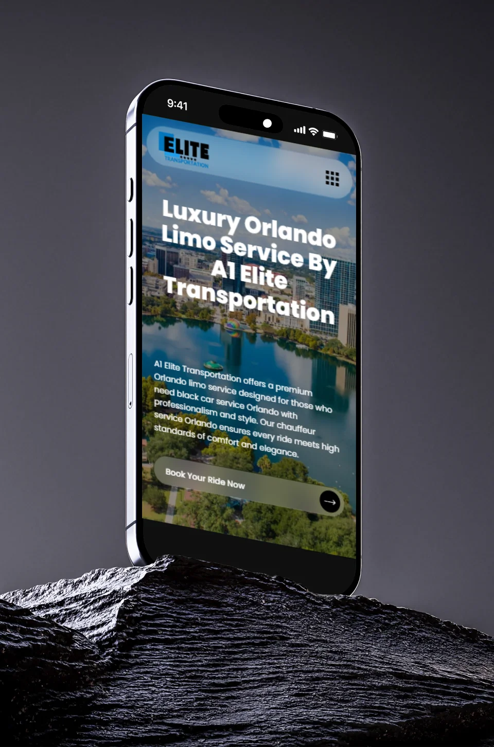 Mobile-ready limousine website for Elite Transportation