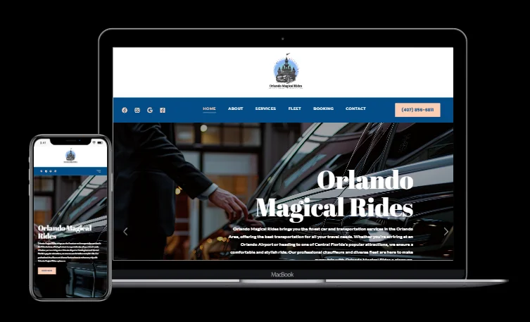 Limousine service website designed for Orlando-based booking growth
