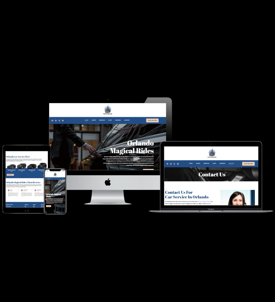 SEO-optimized limousine website built for Orlando Magical Rides