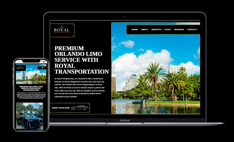 Orlando limousine service website built to support client acquisition