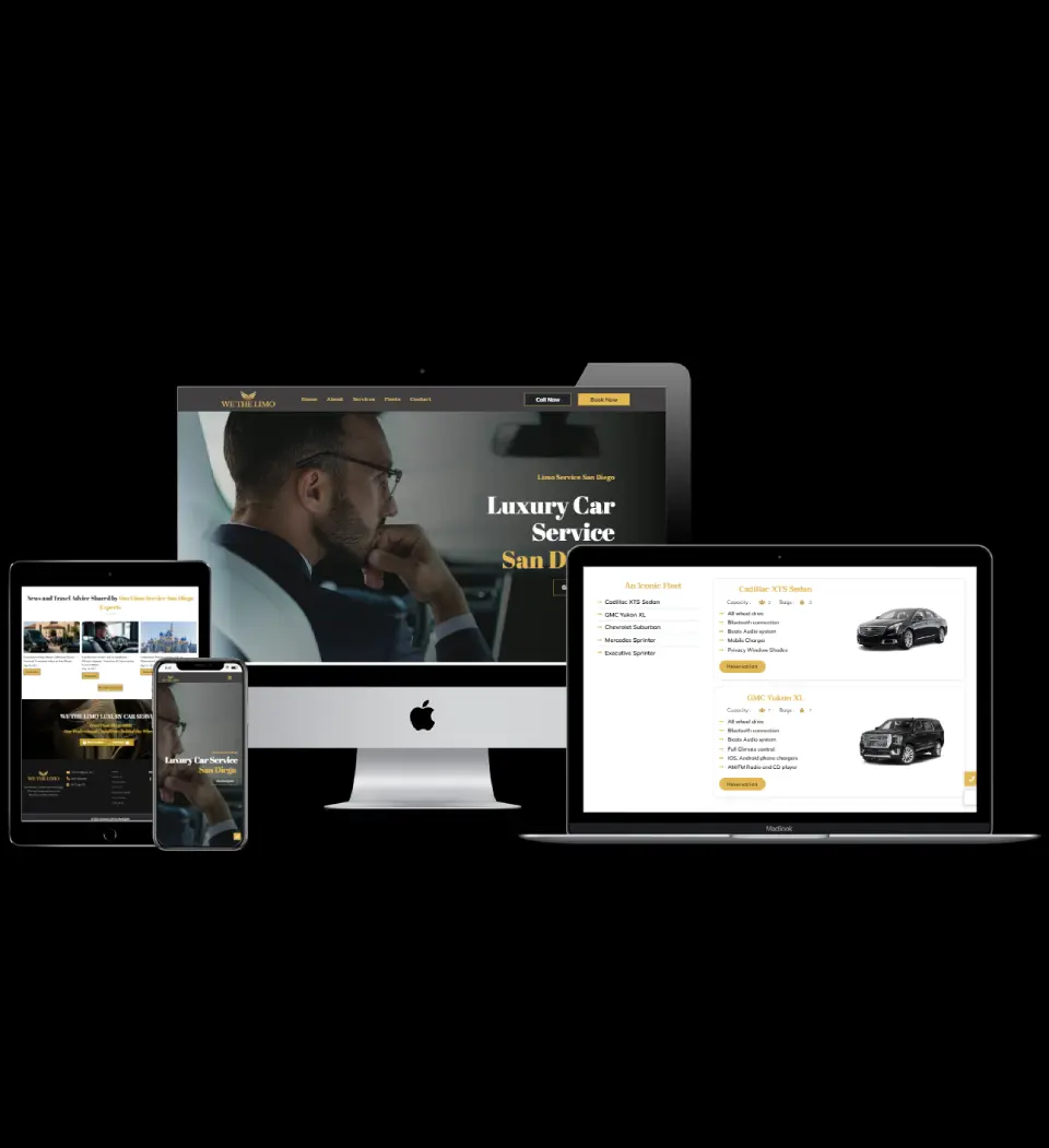 San Diego limousine website created by Bee Digital